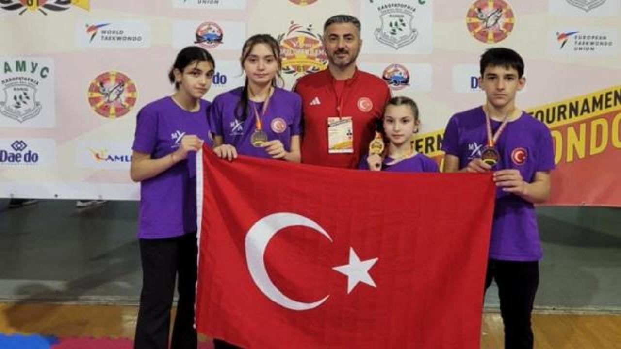 D&uuml;zceli gen&ccedil; taekwondocular Makedonya&rsquo;da tarih yazdı