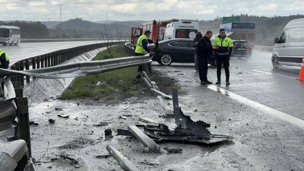 Kuzey Marmara Otoyolu'nda yağış sonrası zincirleme kaza!