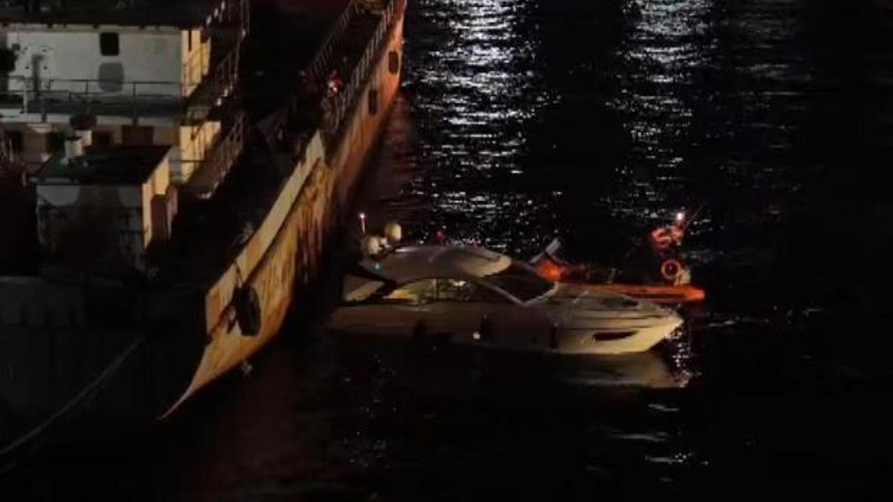 &Uuml;sk&uuml;dar'da gemiye &ccedil;arpan tekne battı!