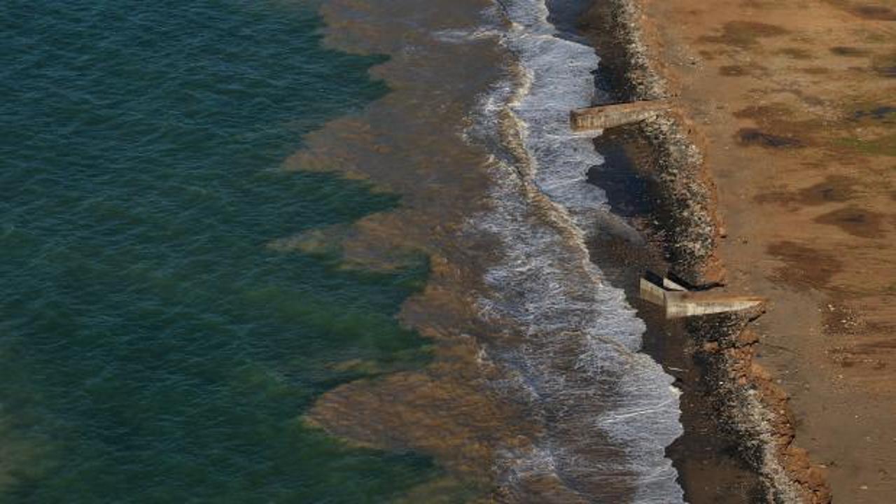 Trabzon'da şaşırtan g&ouml;r&uuml;nt&uuml;: Sahil bir gecede &ccedil;amura d&ouml;nd&uuml;