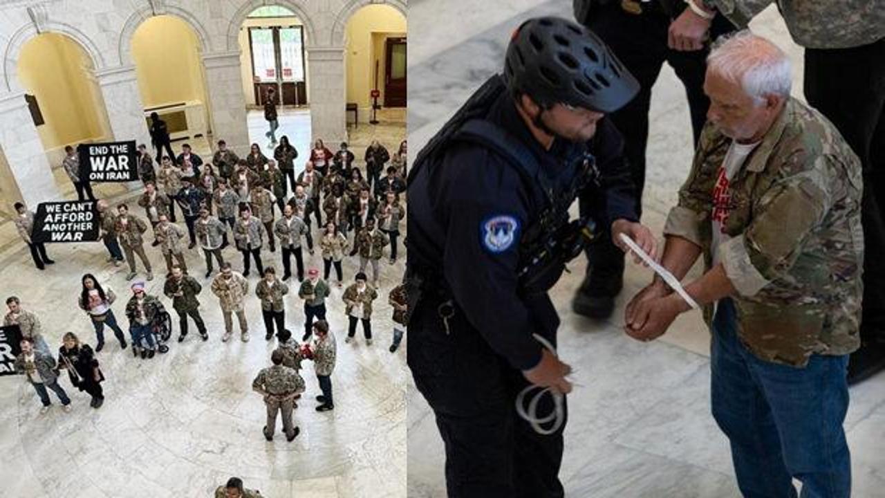 ABD'de, savaşı protesto eden gazilere g&ouml;zaltı