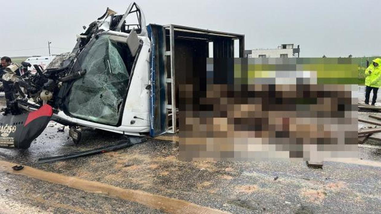 Siirt'te koyun y&uuml;kl&uuml; kamyonet ile otomobil &ccedil;arpıştı: 2 &ouml;l&uuml;, 3 yaralı