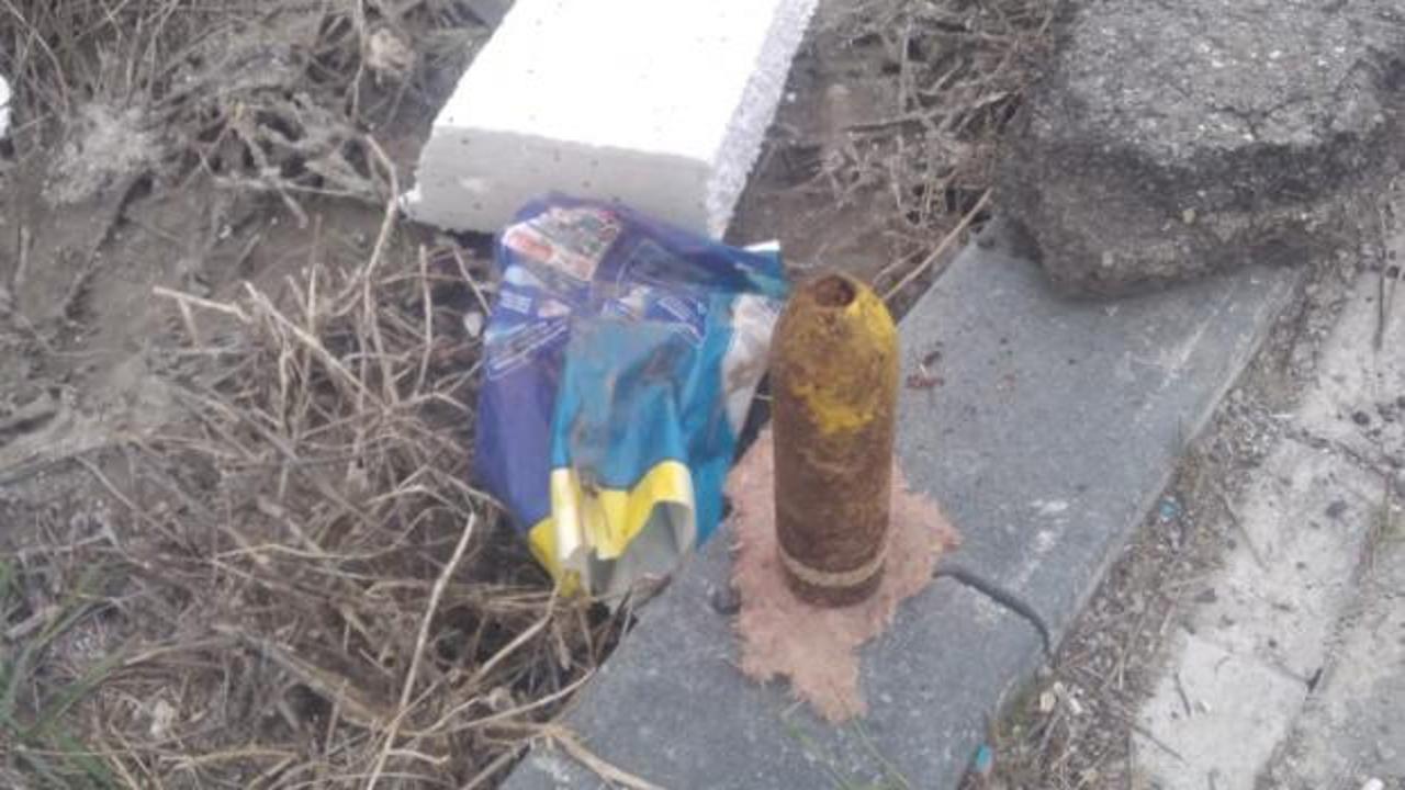 Sivas'ta yol kenarında havan topu bulundu