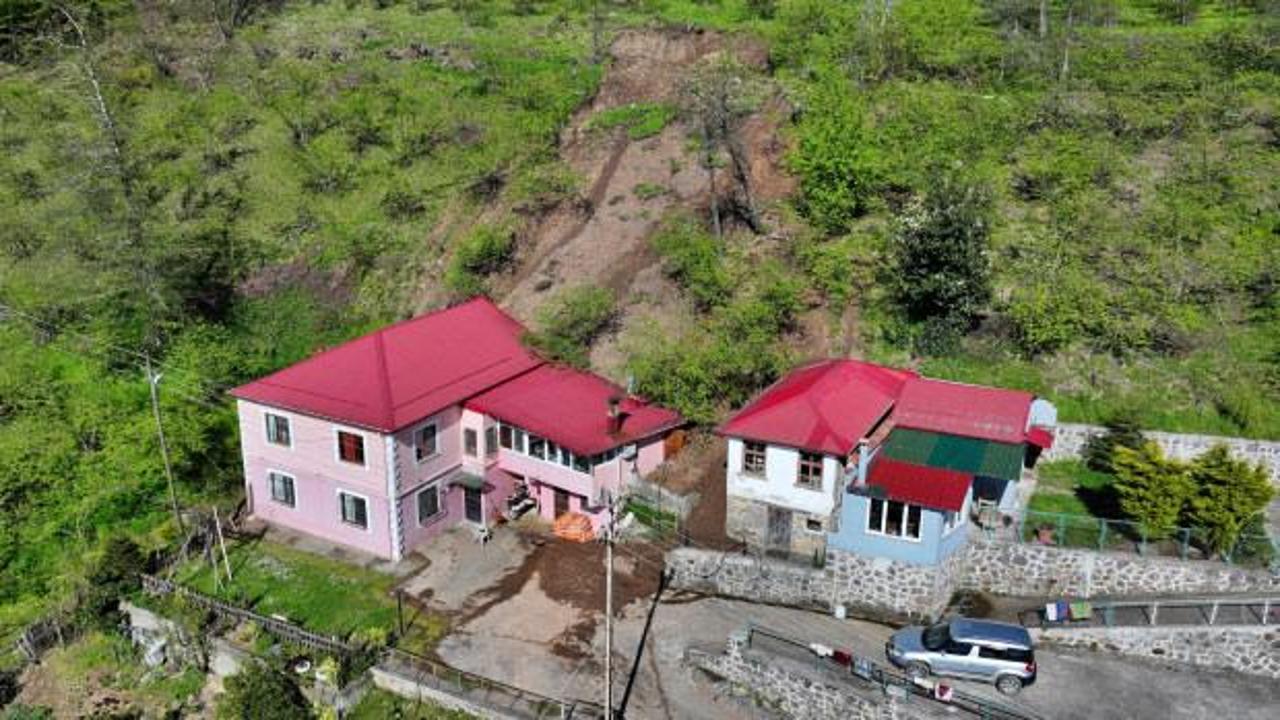 Trabzon'da heyelan: Bir evde hasar oluştu, bir ev tahliye edildi