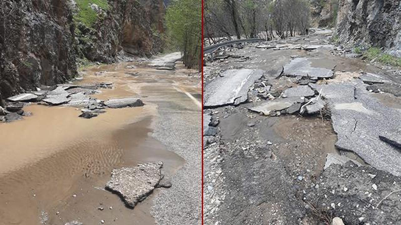İl&ccedil;eye giden yol kapandı: Şiddetli yağış sonrası sular altında kaldı!