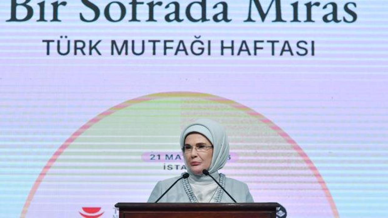Emine Erdoğan'da T&uuml;rk mutfağı mesajı: En latif k&uuml;lt&uuml;r el&ccedil;imizdir