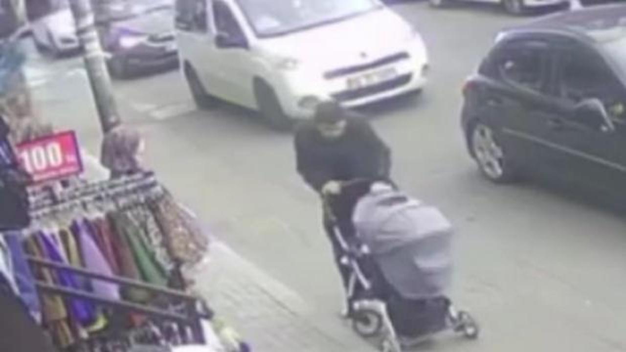 K&uuml;&ccedil;&uuml;k&ccedil;ekmece&rsquo;de dehşet anı! Kopan boru bebeğin yanındaki adamın kafasına d&uuml;şt&uuml;