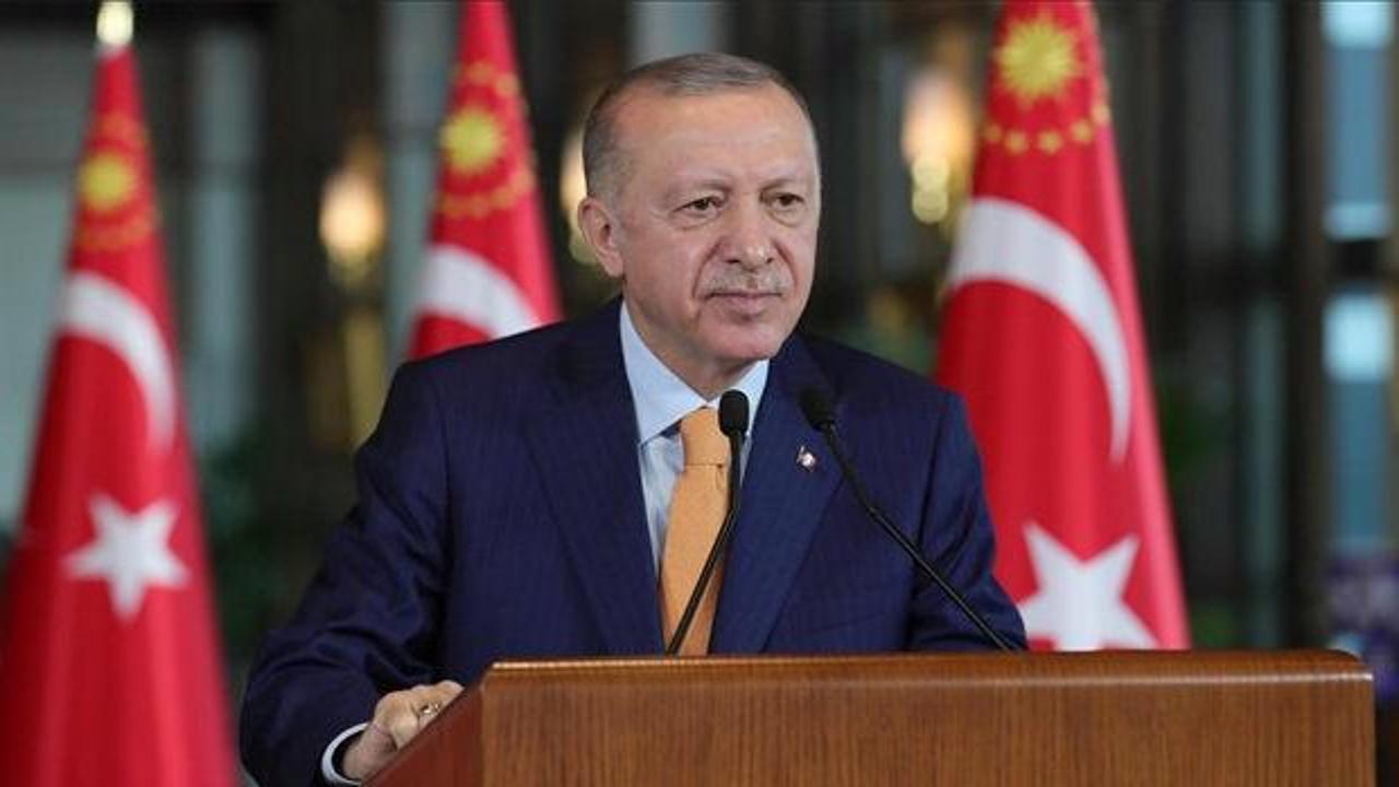 Cumhurbaşkanı Recep Tayyip Erdoğan'ın çevre günü mesajı verirken çekilmiş bir fotoğrafı.