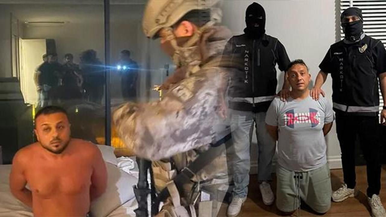 Milli İstihbarat Teşkilatı ve Emniyet güçlerinin uyuşturucu baronlarına yönelik operasyonunu temsil eden görseller.