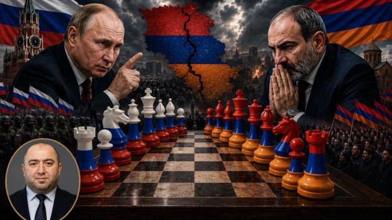 Ermenistan Başbakanı Nikol Paşinyan ve Rusya Devlet Başkanı Vladimir Putin'in yer aldığı bir görsel