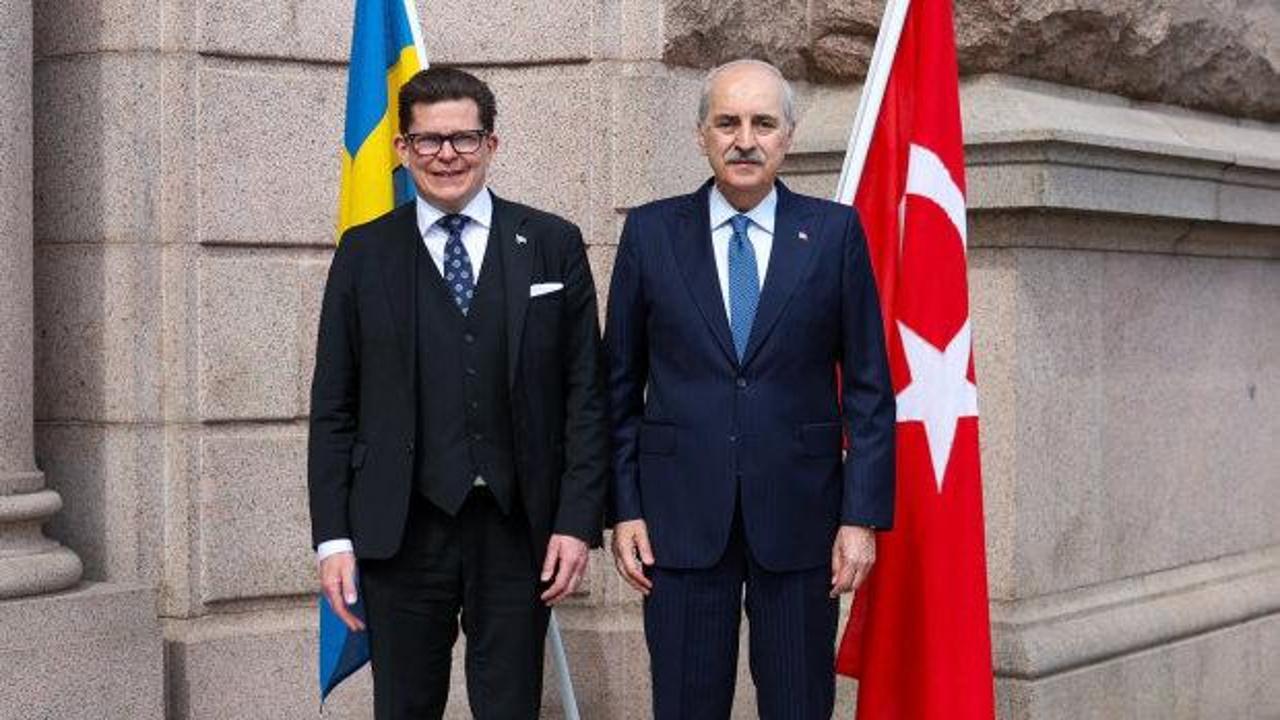 TBMM Başkanı Numan Kurtulmuş ve İsveç Parlamento Başkanı Andreas Norlen görüşme esnasında
