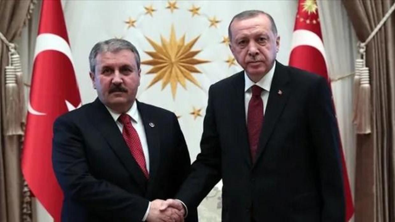 Cumhurbaşkanı Recep Tayyip Erdoğan ve BBP Genel Başkanı Mustafa Destici