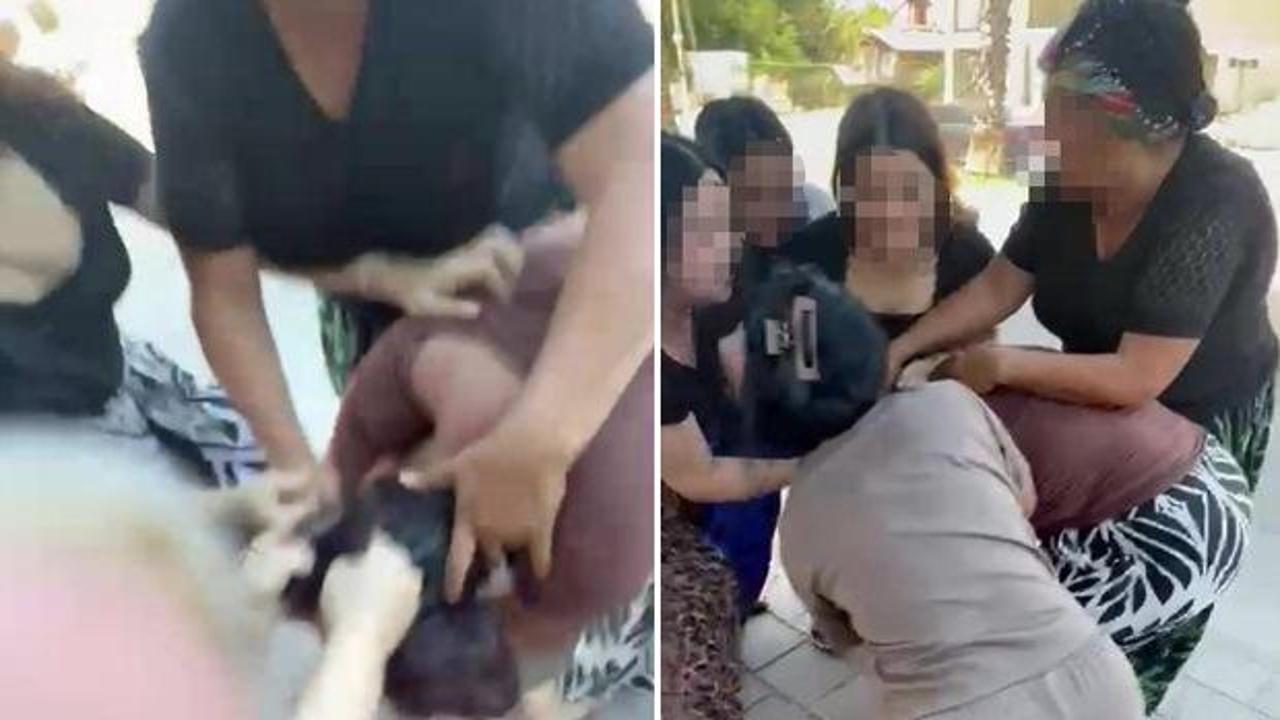 Antalya'da bir kadının çocuğunun yanında darp edilmesi anı