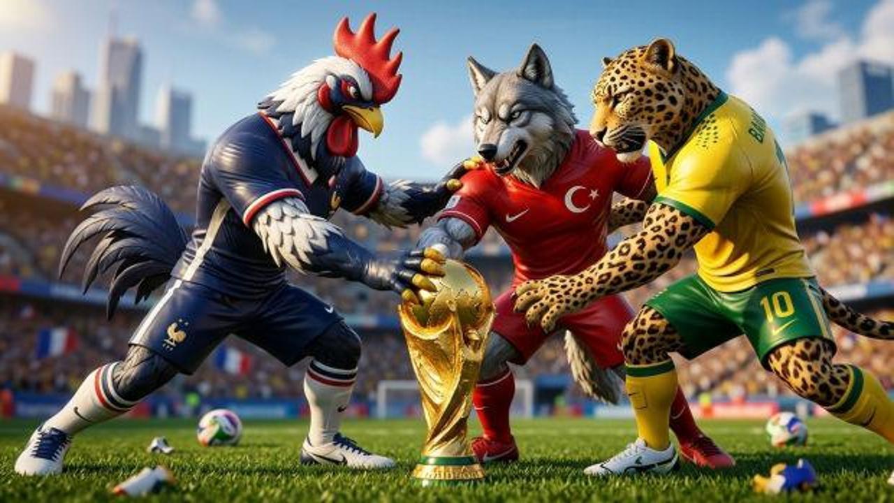 2026 FIFA Dünya Kupası logosu ve çeşitli milli takım sembollerini gösteren bir kolaj.