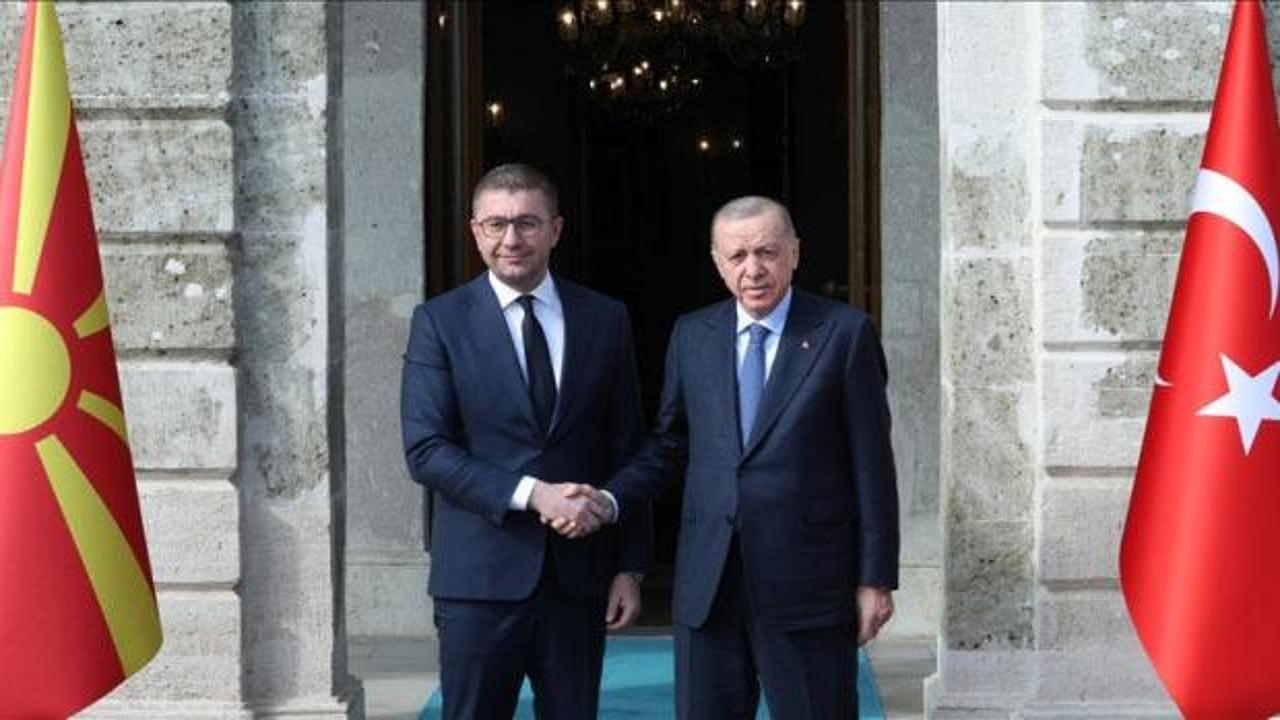 Cumhurbaşkanı Erdoğan, Kuzey Makedonya Başbakanı Talat Caferi'yi kabul ediyor.