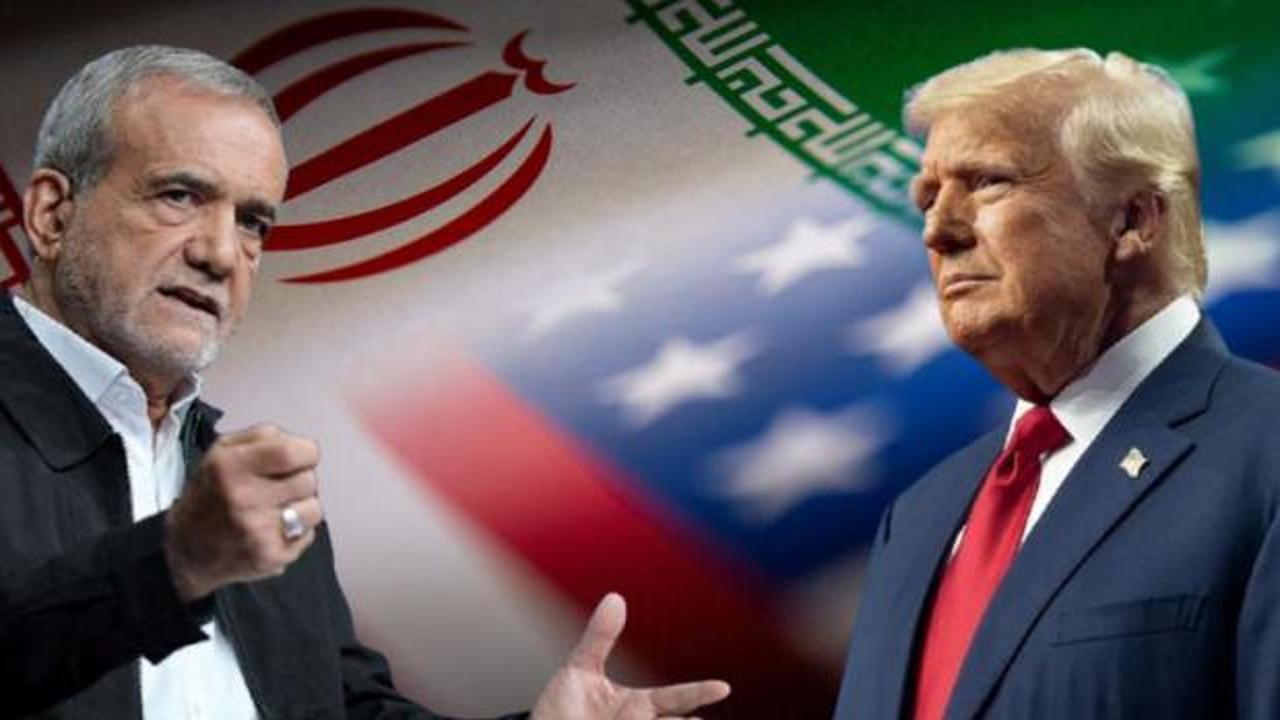 İran ve ABD bayrakları arasındaki gerilimi simgeleyen soyut bir görsel.