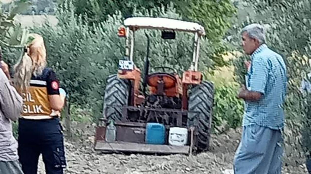 Mersin'de traktör kazası sonucu hayatını kaybeden Fazlı Dal'ın bulunduğu kaza yeri.