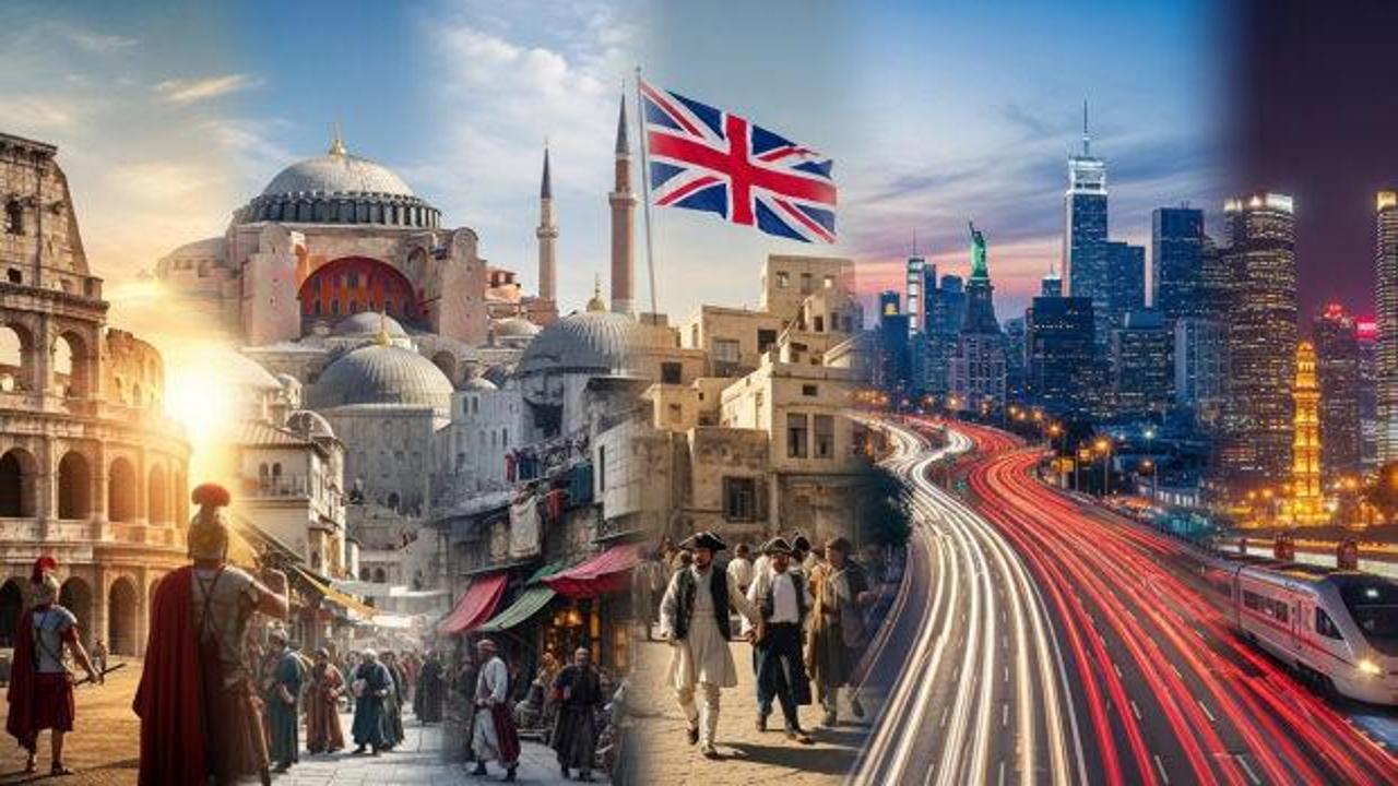 Tarihi imparatorluklara ait mimari yapılar ve haritalar
