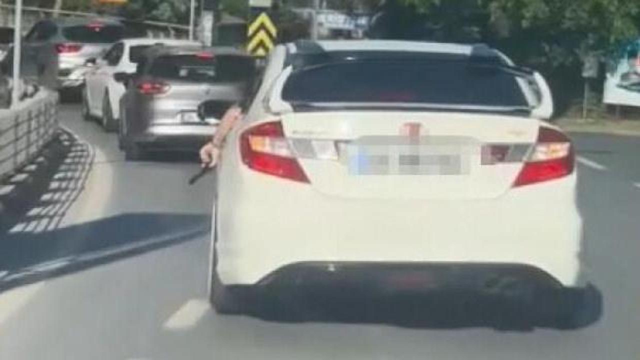 Trafikte silah g&ouml;steren ş&uuml;pheli yakalandı! Silah oyuncak &ccedil;ıktı
