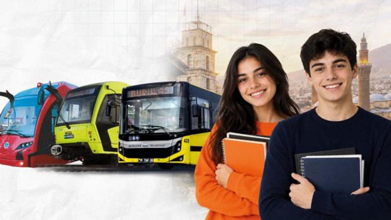 Bursa Büyükşehir Belediyesi logosu ve toplu taşıma araçlarını gösteren genel bir görüntü.