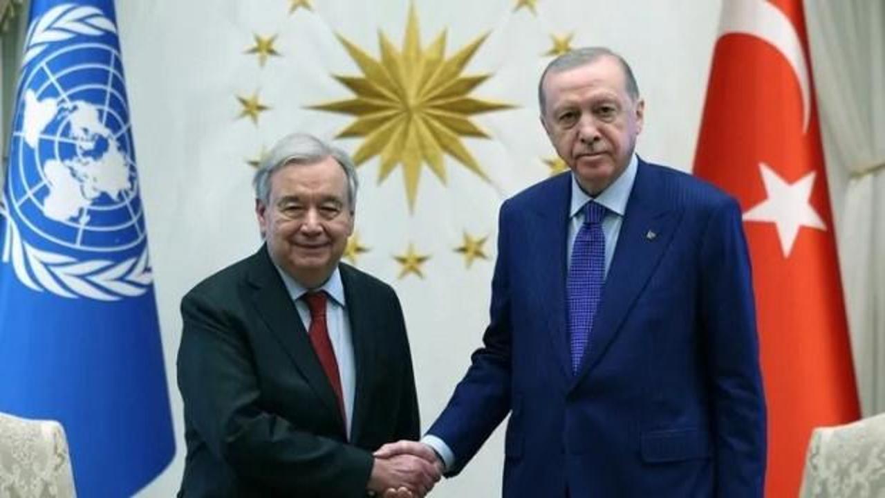 Cumhurbaşkanı Erdoğan, BM Genel Sekreteri Guterres ile g&ouml;r&uuml;şt&uuml;