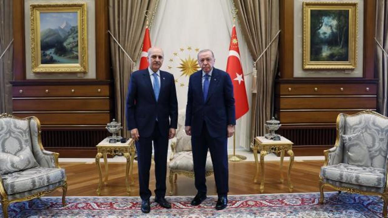 Cumhurbaşkanı Erdoğan, TBMM Başkanı Kurtulmuş'u kabul etti