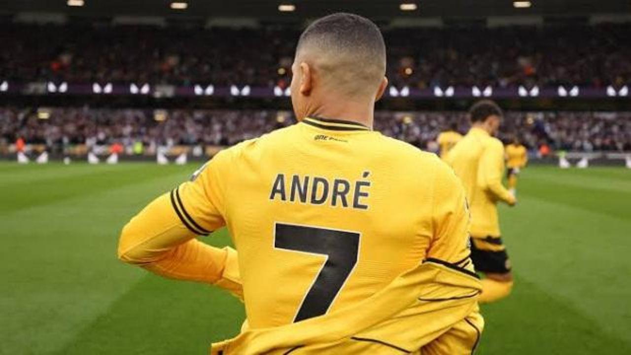 Galatasaray logosu ve Brezilyalı genç orta saha oyuncusu Andre'nin ismi
