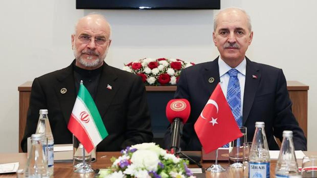 TBMM Başkanı Numan Kurtulmuş ve İran İslami Danışma Meclisi Başkanı Ghalibaf Bakü'de bir araya geldi