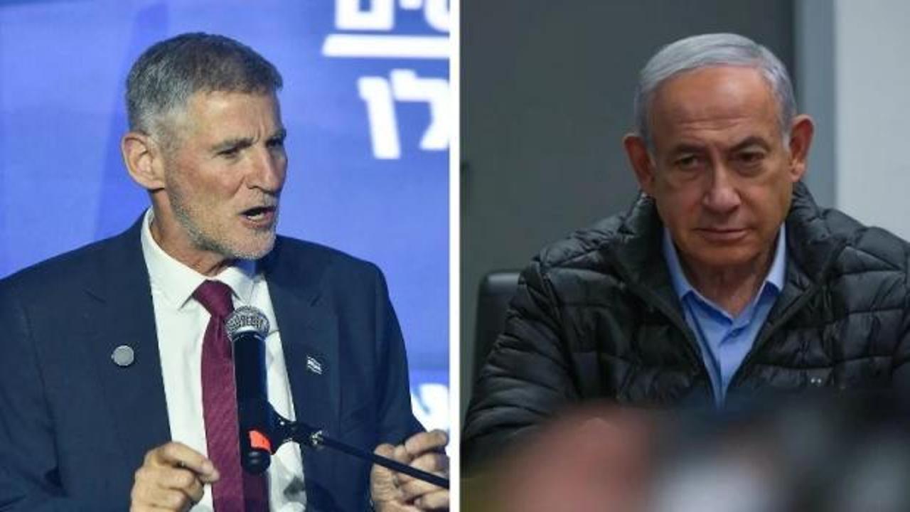 İsrail'in eski Genelkurmay Başkan Yardımcısı Yair Golan'ın konuşma yaptığı bir fotoğraf.