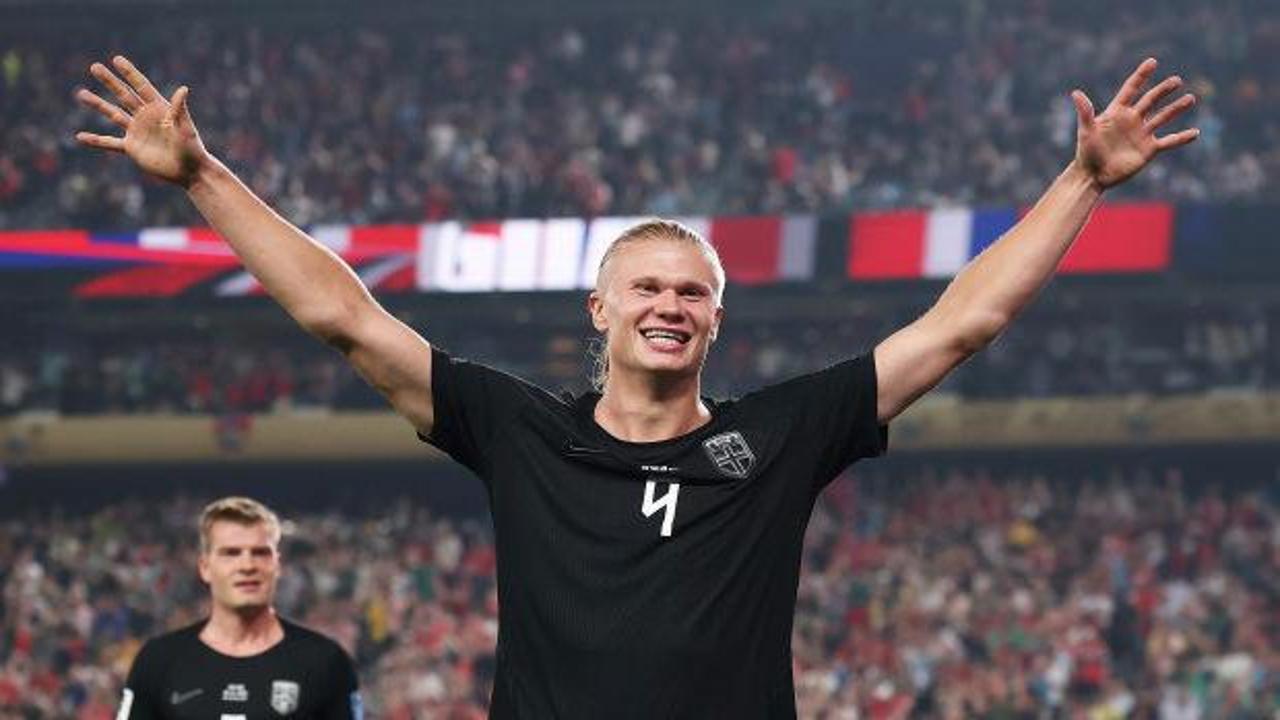 Norveçli futbolcu Erling Haaland'ın gol sevinci.