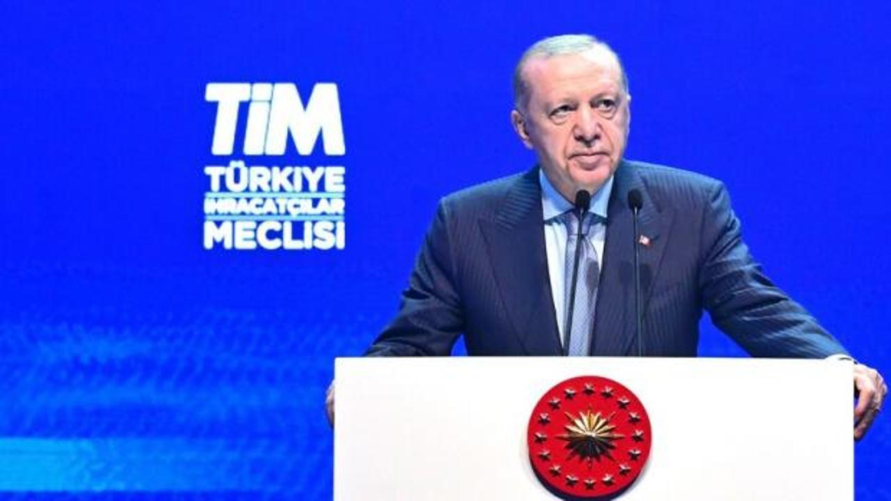 Cumhurbaşkanı Erdoğan, İhracat Şampiyonları Ödül Töreni'nde konuşma yaparken
