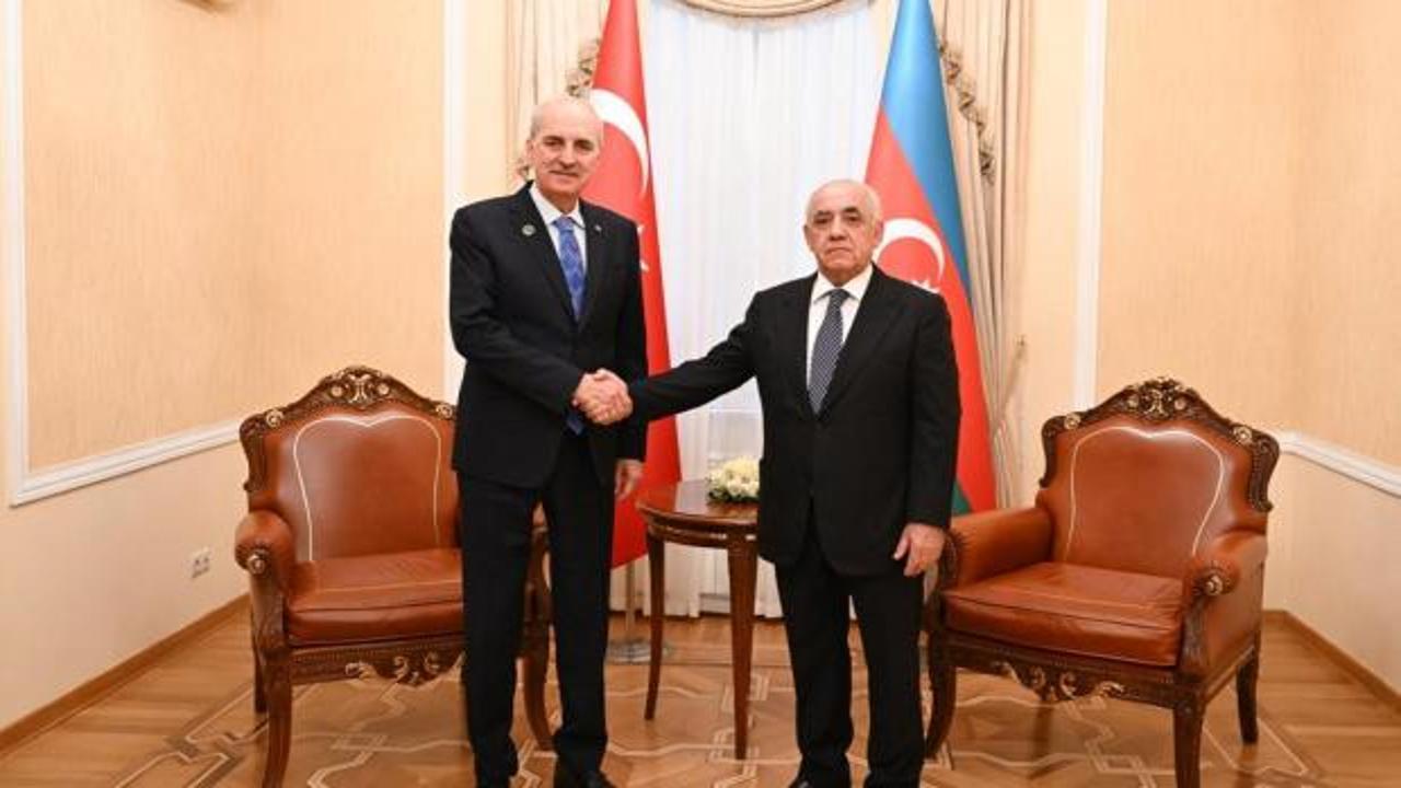 TBMM Başkanı Kurtulmuş, Azerbaycan Başbakanı Esedov ile g&ouml;r&uuml;şt&uuml;