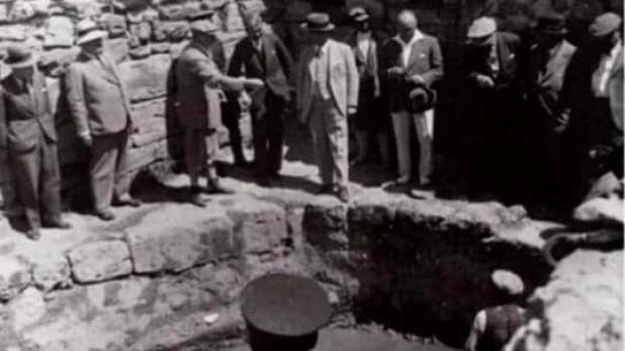 Çubuk'taki tarihi Melikşah Hamamı'nda yürütülen kazı çalışmaları