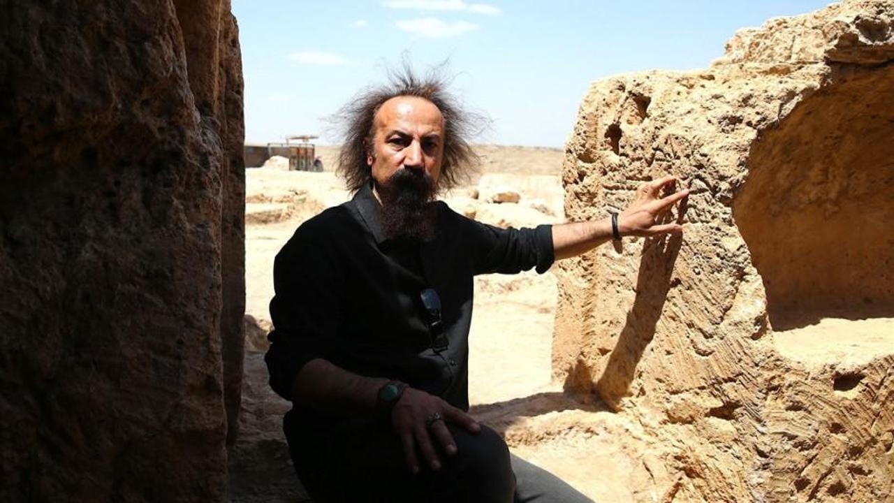 Diyarbakır'da bulunan tarihi yeraltı tapınağından bir görünüm