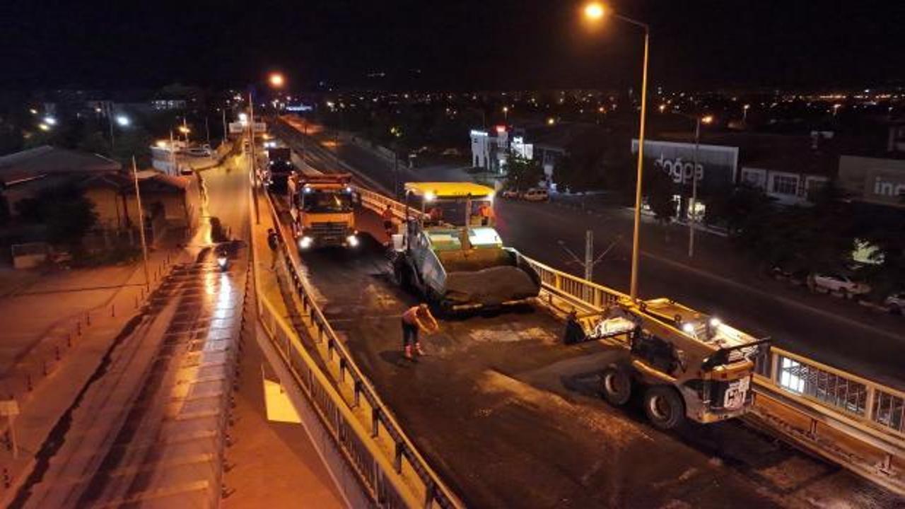 Konya'da Kunduracılar Üst Geçidi'nde Asfalt Yenileme Çalışması Tamamlandı