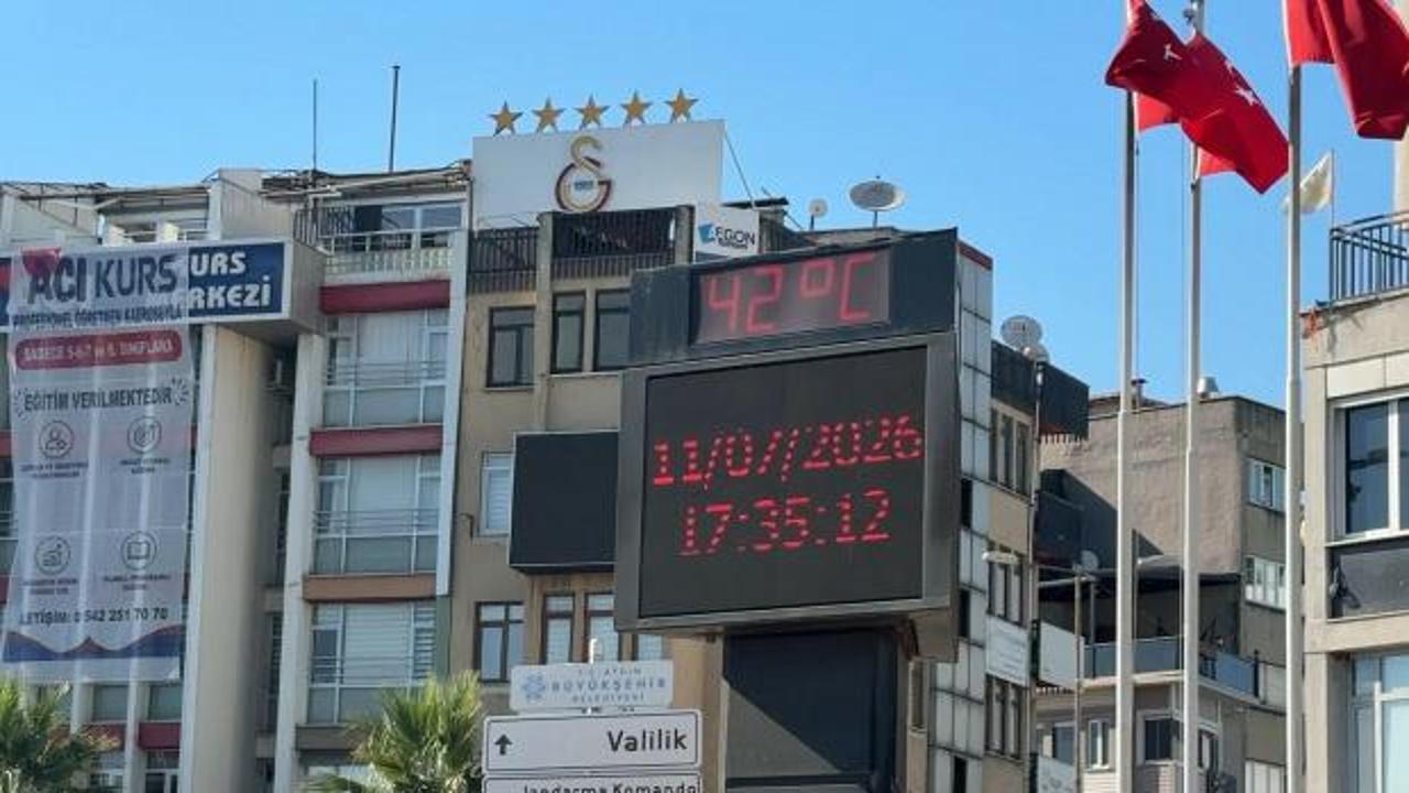 Aydın'da termometreler 42 dereceyi gösteriyor.