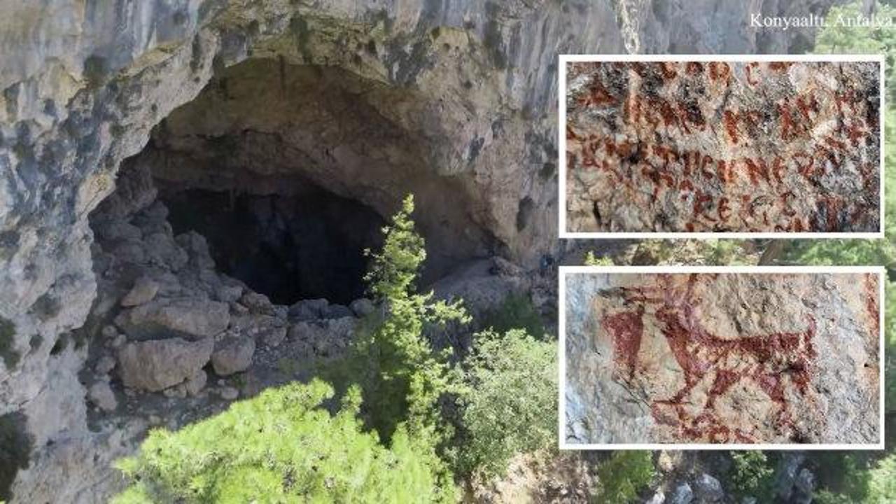 Antalya'da yeni keşfedilen mağaranın içinden sarkıt ve damla taşı oluşumlarını gösteren bir kare.