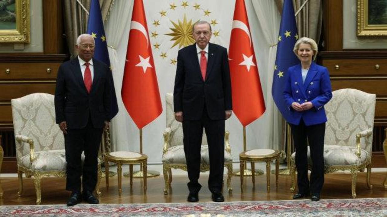 Cumhurbaşkanı Erdoğan, Avrupa Birliği heyetini kabul ediyor.