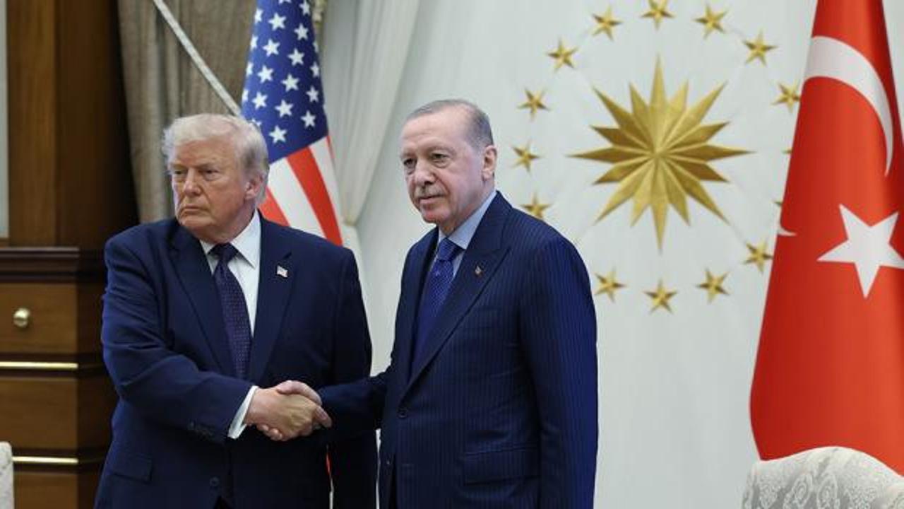 Cumhurbaşkanı Erdoğan ve ABD Başkanı Trump'ın Ankara'daki görüşmesinden bir kare.