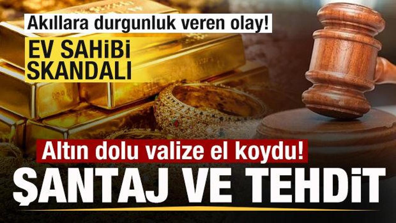 Ev sahiplerinin kiracının eşyalarına el koyduğu ve şantaj yaptığı olayla ilgili haber görseli.