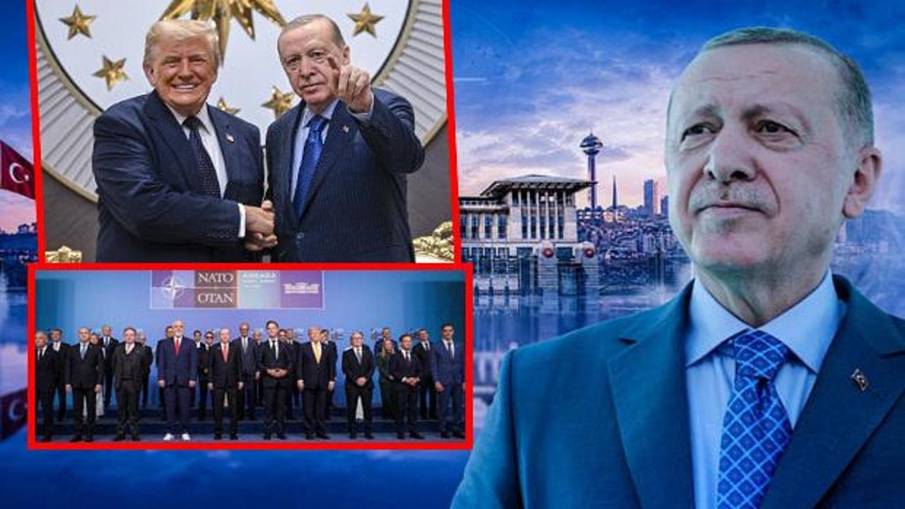 Cumhurbaşkanı Erdoğan ve ABD Başkanı Trump'ın NATO Zirvesi'ndeki bir fotoğrafı