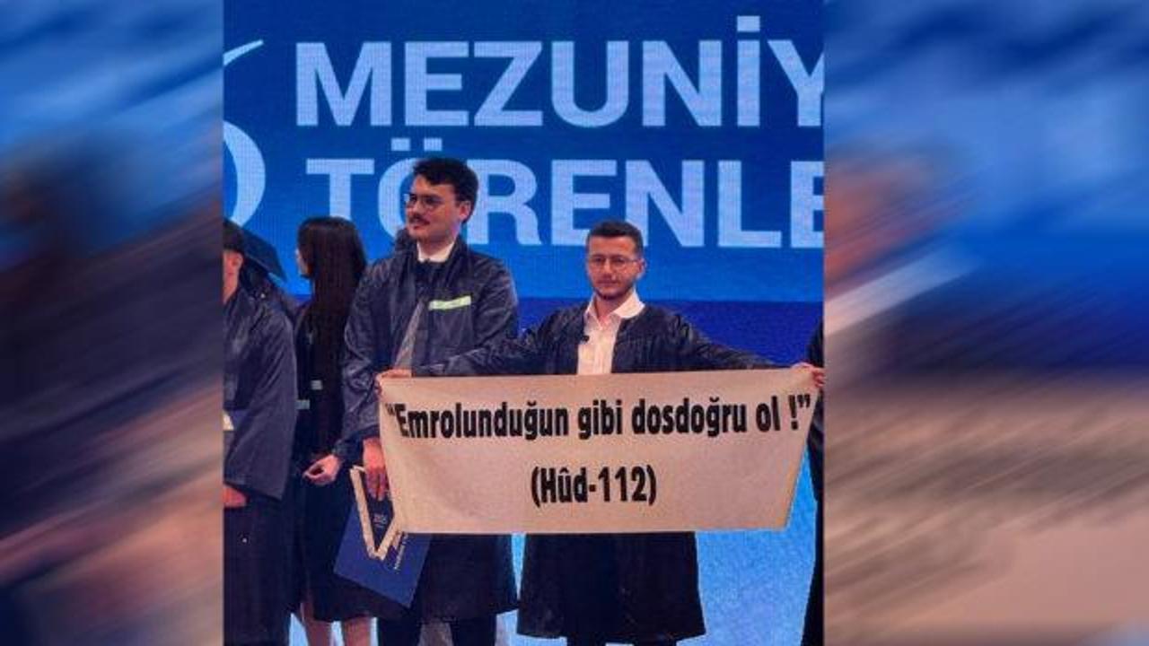 Yeditepe Üniversitesi Hukuk Fakültesi mezuniyet töreninde yaşanan pankart engelleme olayı.