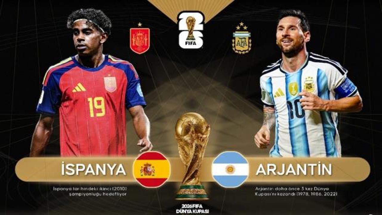 İspanya ve Arjantin milli takımları futbolcuları sahada.