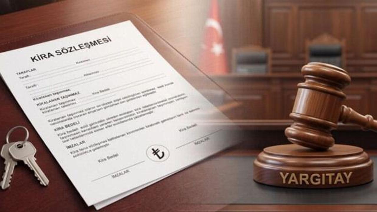Yargıtay binası ve kira sözleşmesi görselleriyle desteklenmiş haber başlığı.