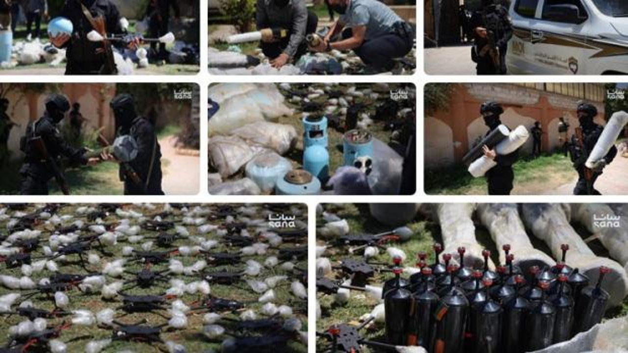 Suriye-Irak sınırında ele geçirilen silahlar.