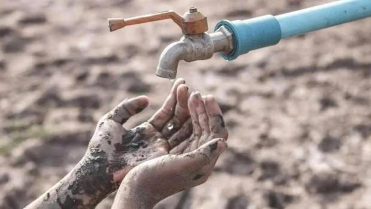 Hollanda'da kuraklık nedeniyle boşalan bir nehir yatağı