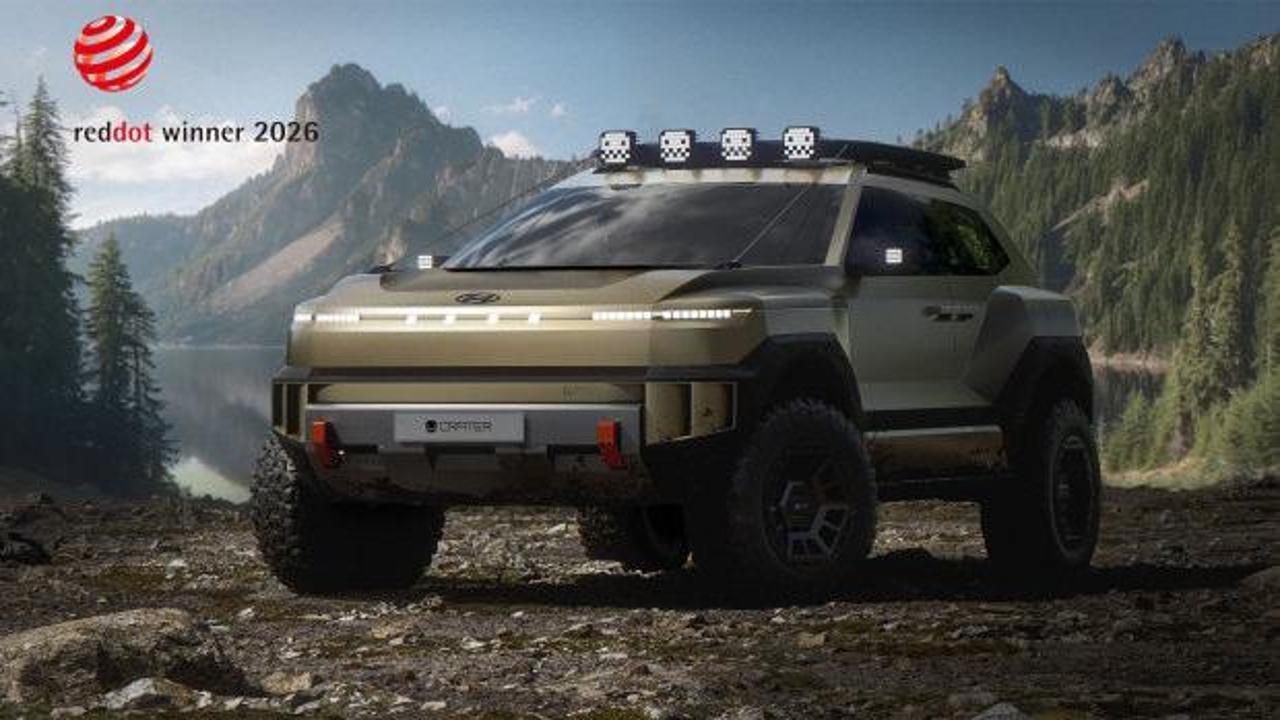 Hyundai'nin Red Dot Tasarım Konsept Yarışması'nda kazandığı ödülleri temsil eden görseller.