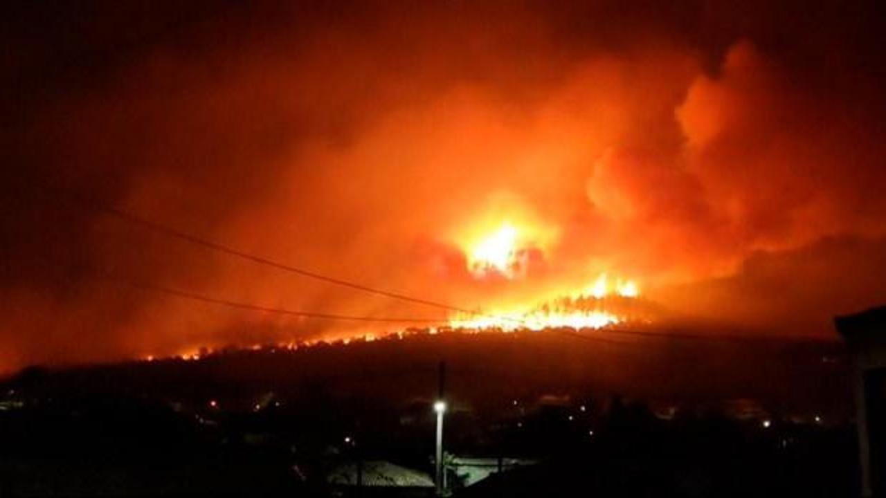 Yunanistan'da orman yangını söndürme çalışmaları.