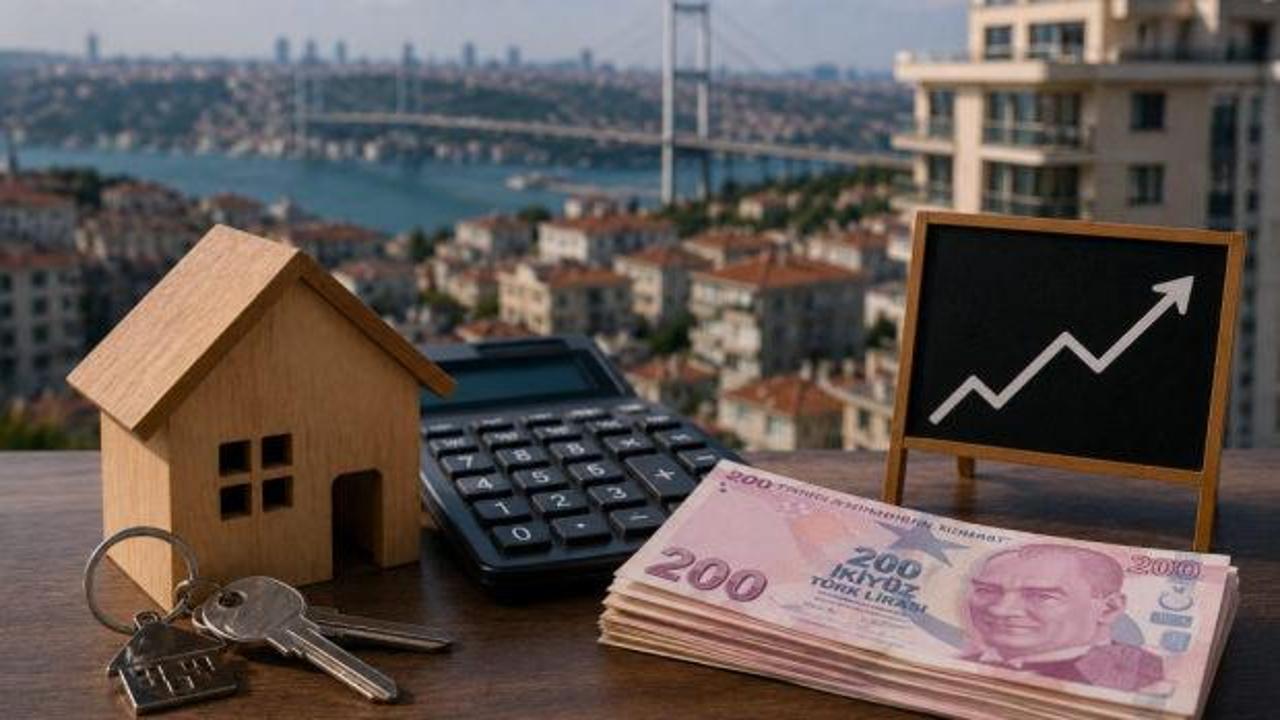 İstanbul skyline'ında kiralık konut fiyatlarındaki artışı gösteren grafik.
