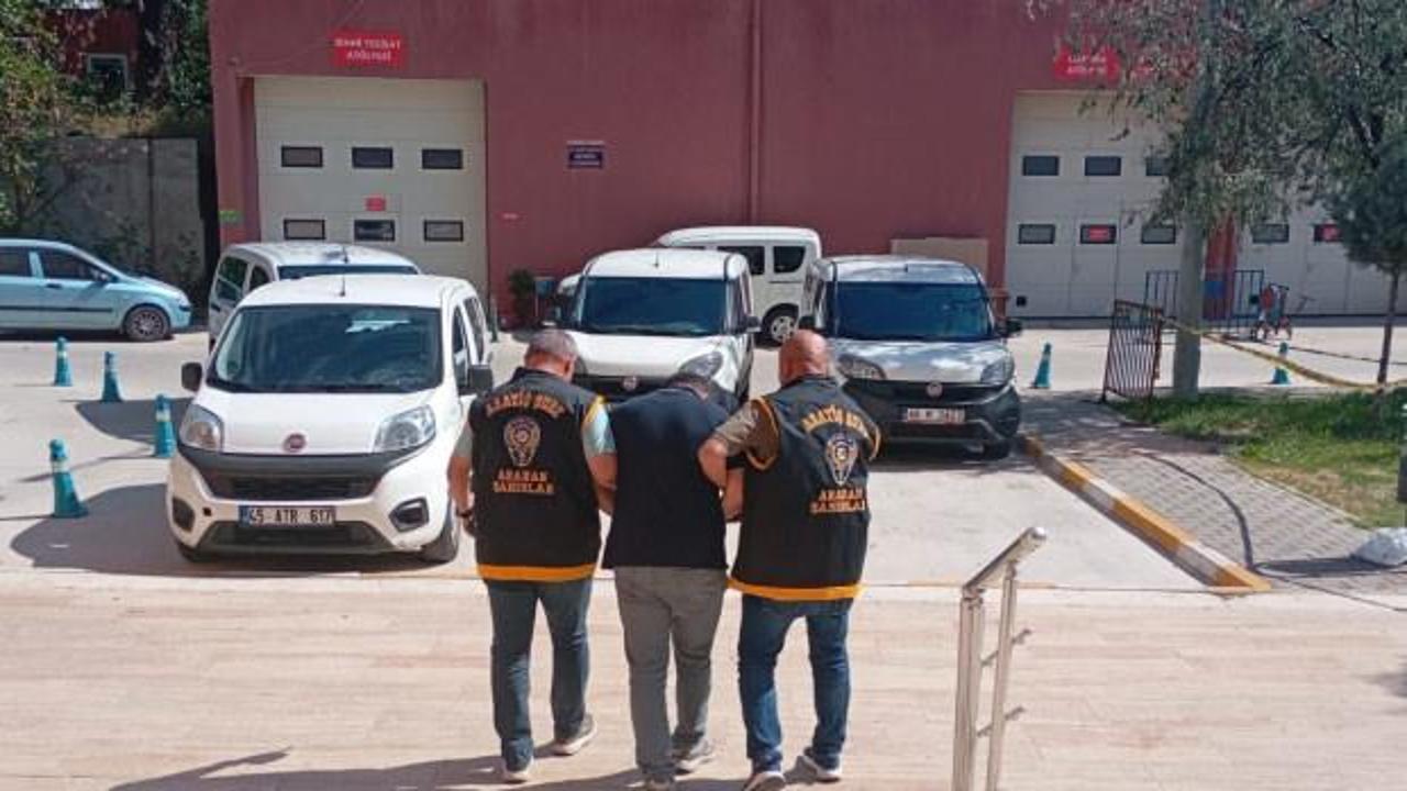 Manisa'da polis ekiplerinin operasyonu sonucu yakalanan hükümlü.